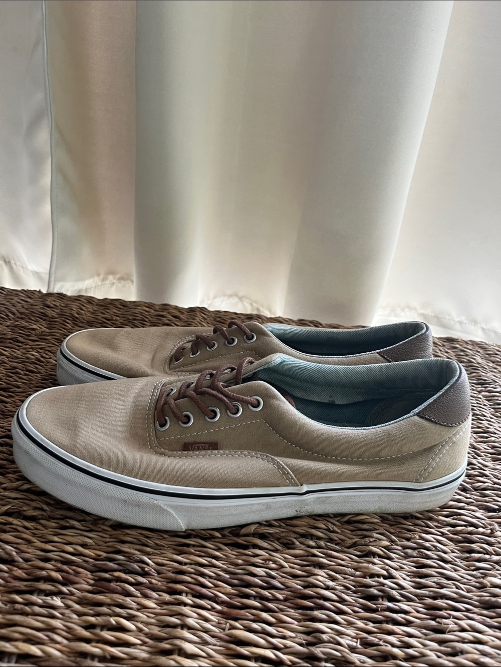 Men’s Vans Authentic Low Top Canvas Sneakers - Beige & Brown - Picture 4 of 10